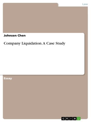 cover image of Company Liquidation. a Case Study
